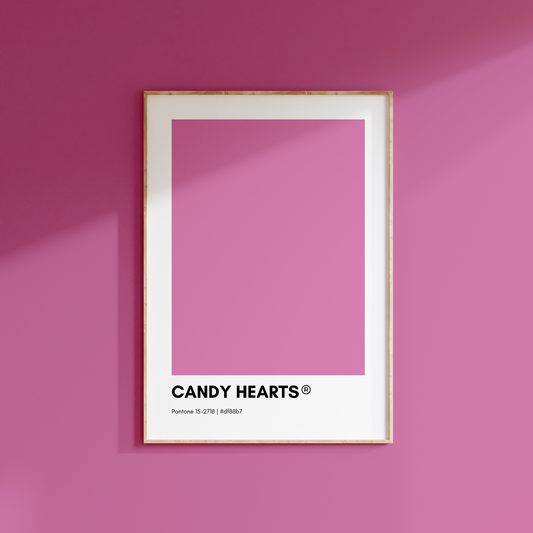 Candy Hearts Pantone Poster Print