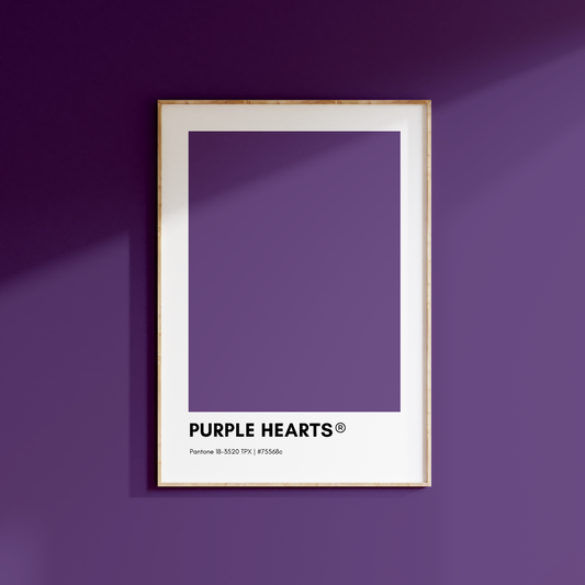 Purple Hearts Pantone Print Poste