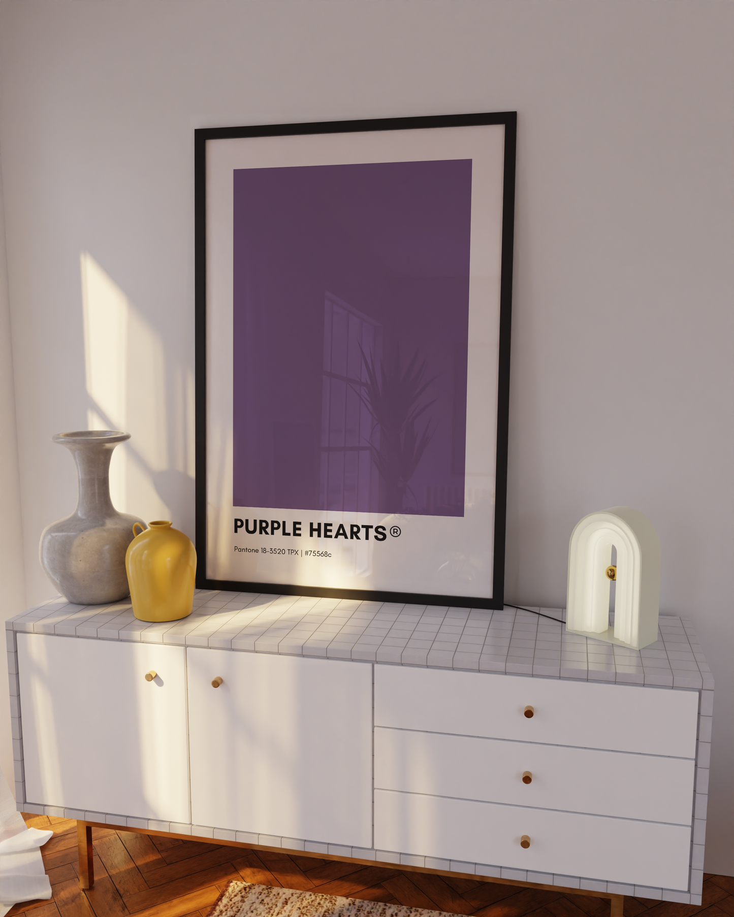 Purple Hearts Pantone Print Poste