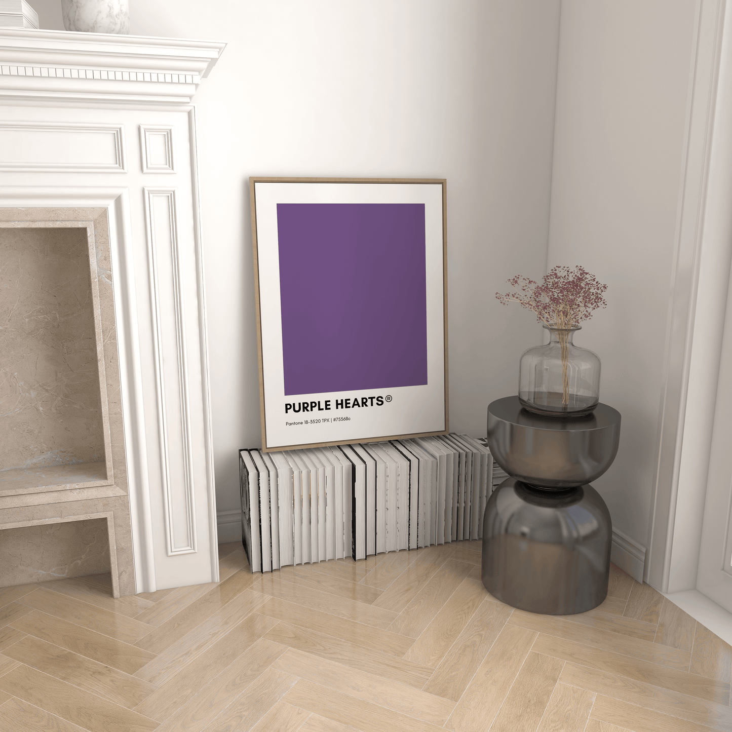 Purple Hearts Pantone Print Poste