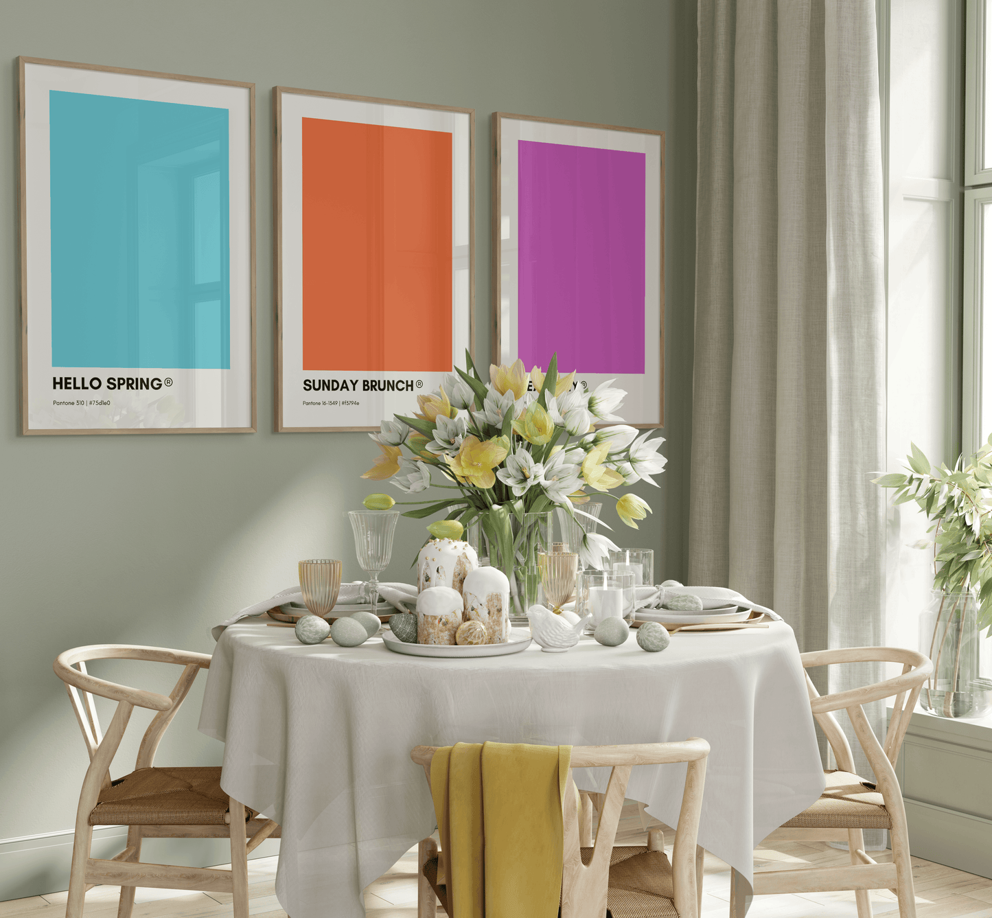 Hello Spring Pantone Print Poster