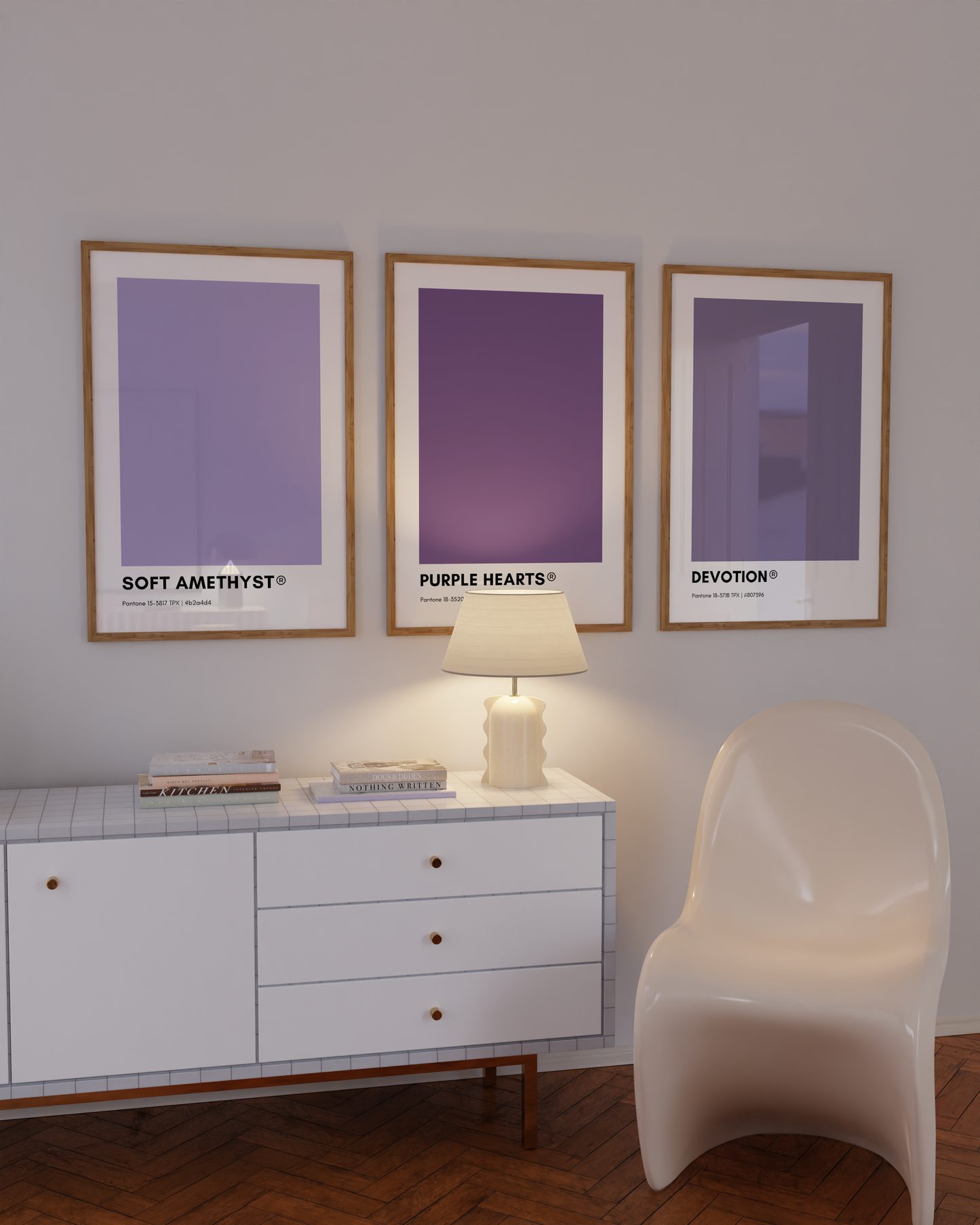 Purple Hearts Pantone Print Poste